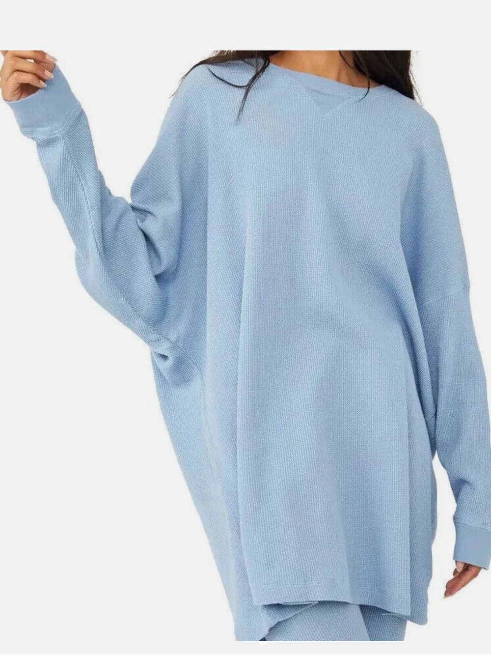 Free People Early Night Thermal Long Sleeve Pullover Cotton Top